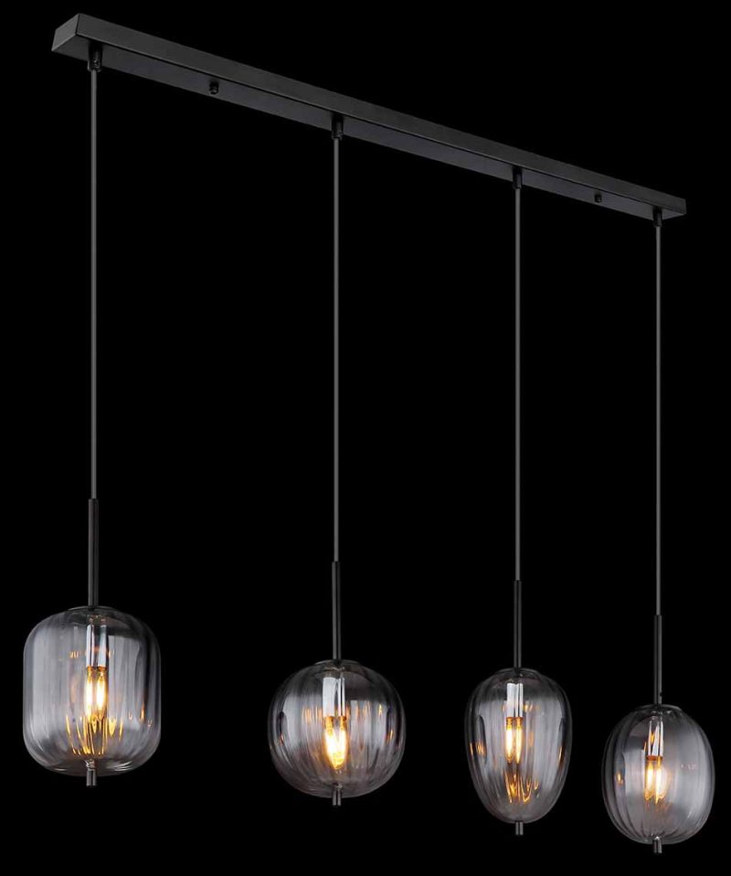 Moderne zwarte hanglamp metaal Globo Attila - Afbeelding 4