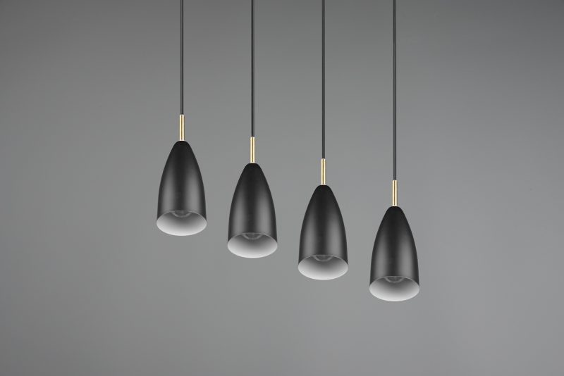 Moderne zwarte hanglamp vier lichtpunten Farin - Afbeelding 3
