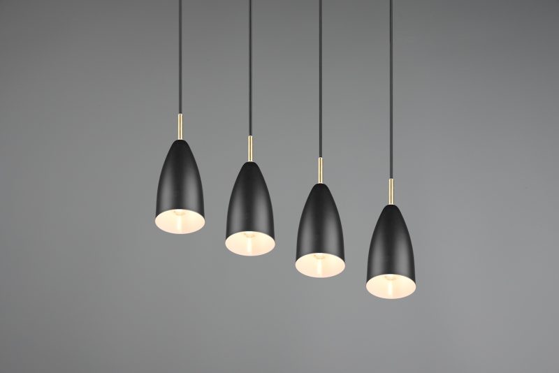Moderne zwarte hanglamp vier lichtpunten Farin - Afbeelding 4