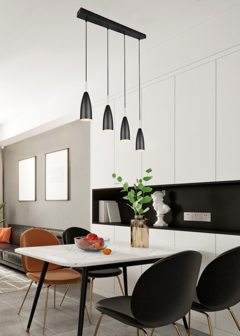 Moderne zwarte hanglamp vier lichtpunten Farin - Afbeelding 6