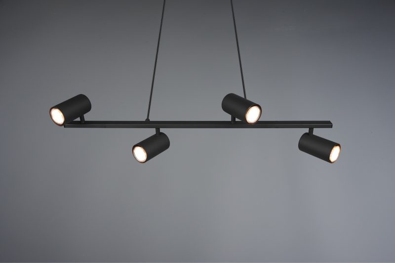 Moderne zwarte hanglamp vier spotjes Marley - Afbeelding 2