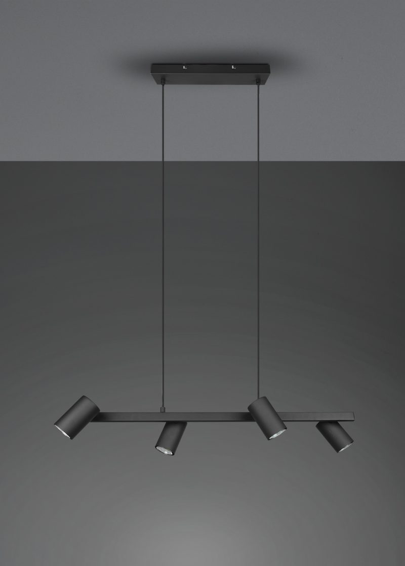 Moderne zwarte hanglamp vier spotjes Marley - Afbeelding 5