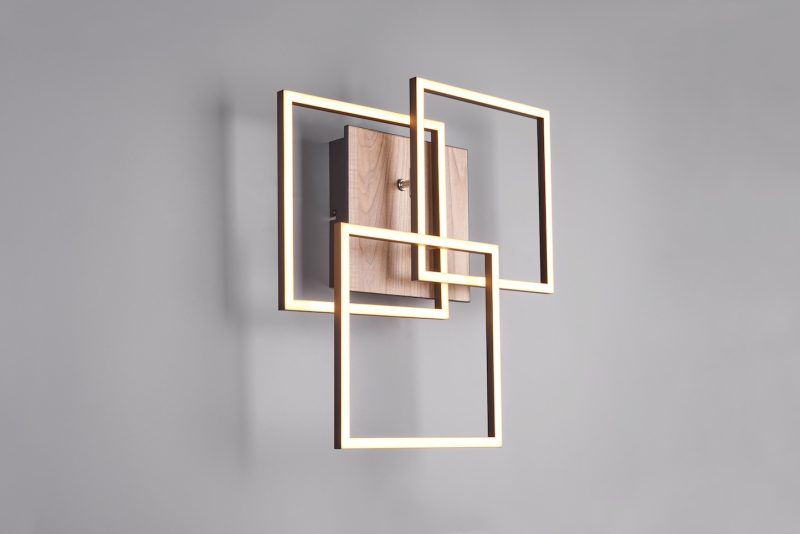 Moderne zwarte houten plafonnière Mobile - Afbeelding 2