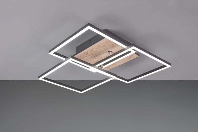 Moderne zwarte houten plafonnière Mobile - Afbeelding 4