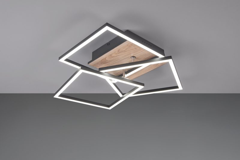 Moderne zwarte houten plafonnière Mobile - Afbeelding 5