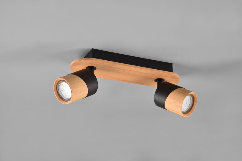 Moderne zwarte houten spots duo Aruni - Afbeelding 2