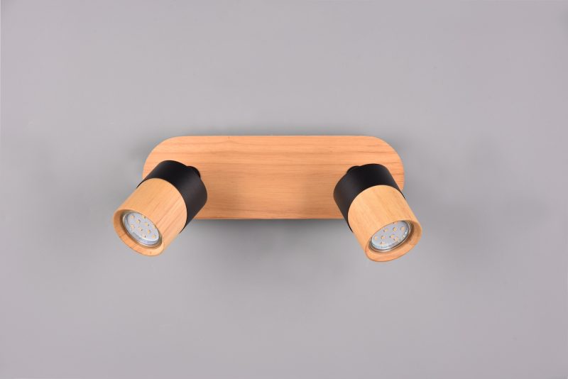Moderne zwarte houten spots duo Aruni - Afbeelding 3