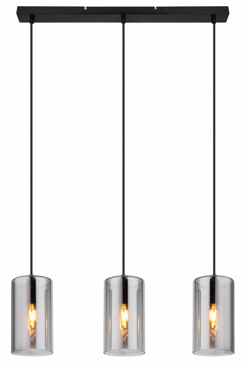 Moderne zwarte kokervormige hanglamp Globo Olly - Afbeelding 2