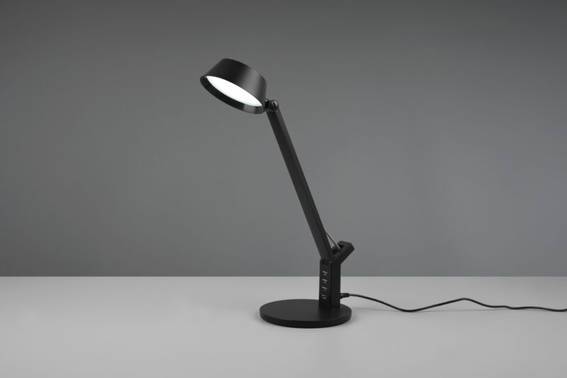 Moderne zwarte kunststof tafellamp Ava - Afbeelding 4