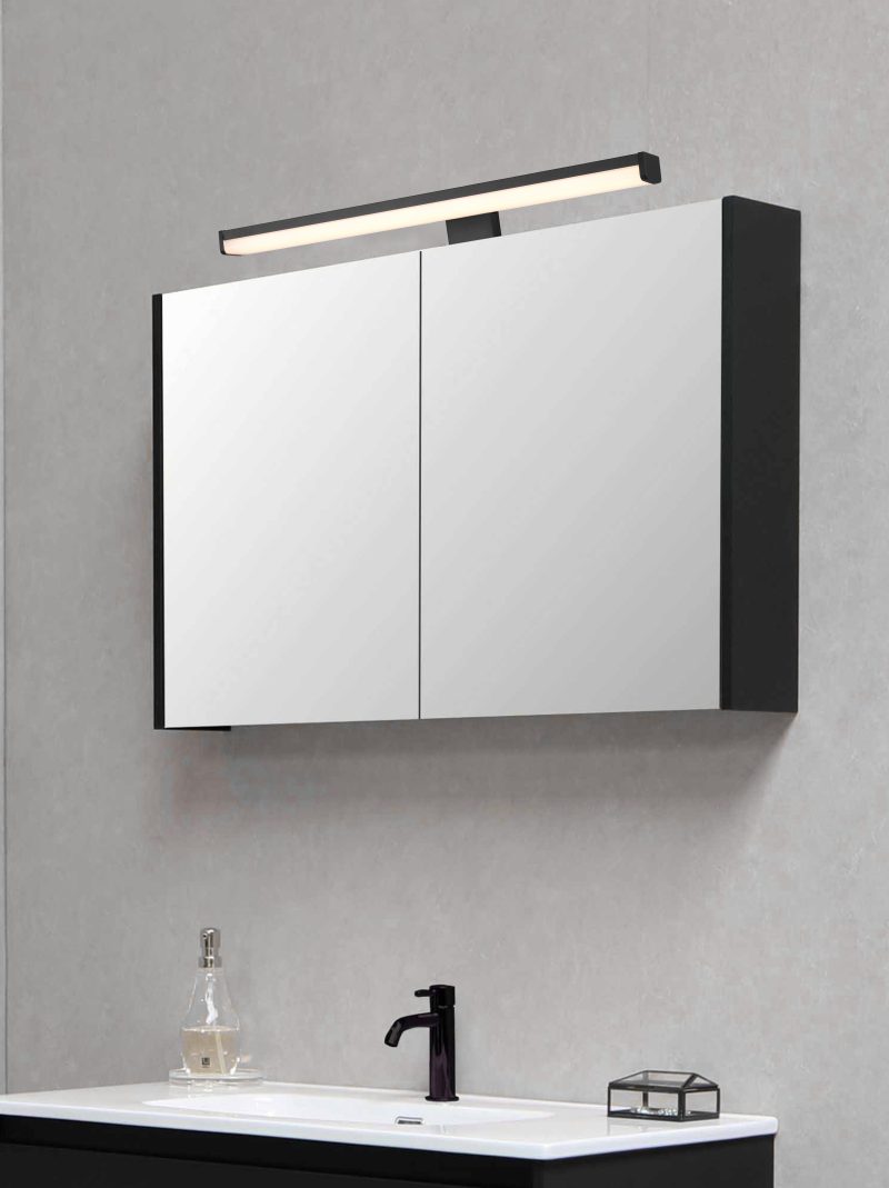 Moderne zwarte kunststof wandlamp Lino - Afbeelding 4
