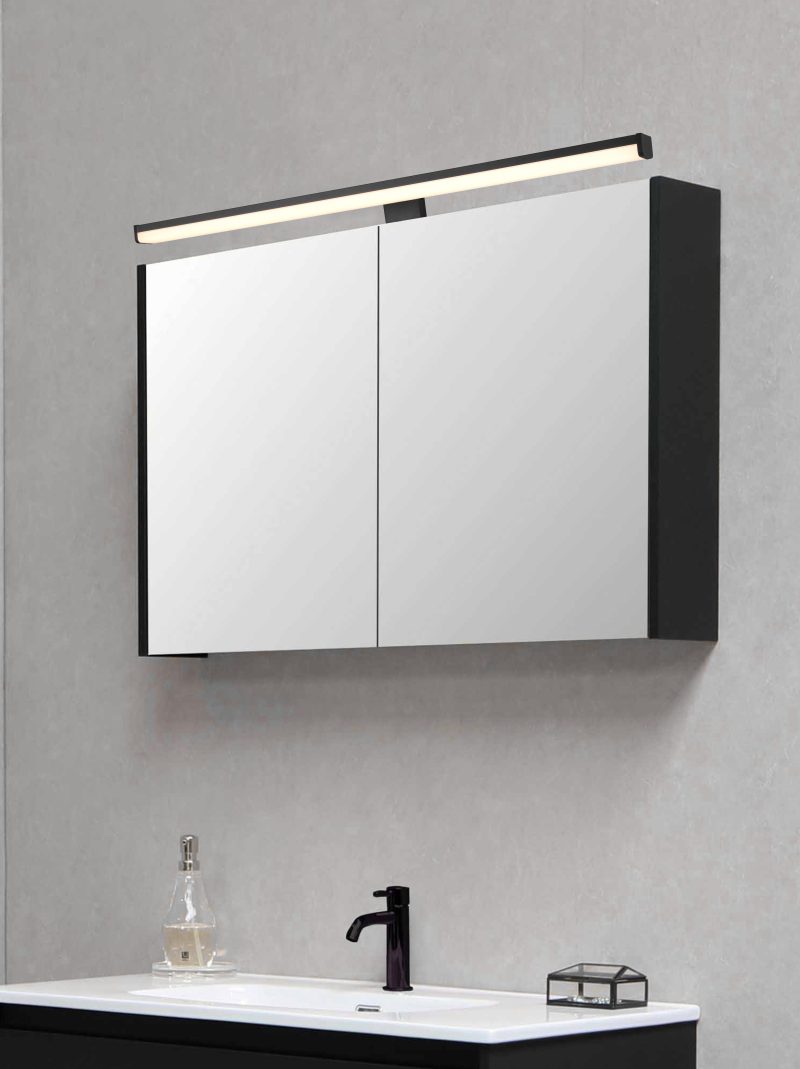 Moderne zwarte kunststof wandlamp Lino - Afbeelding 4