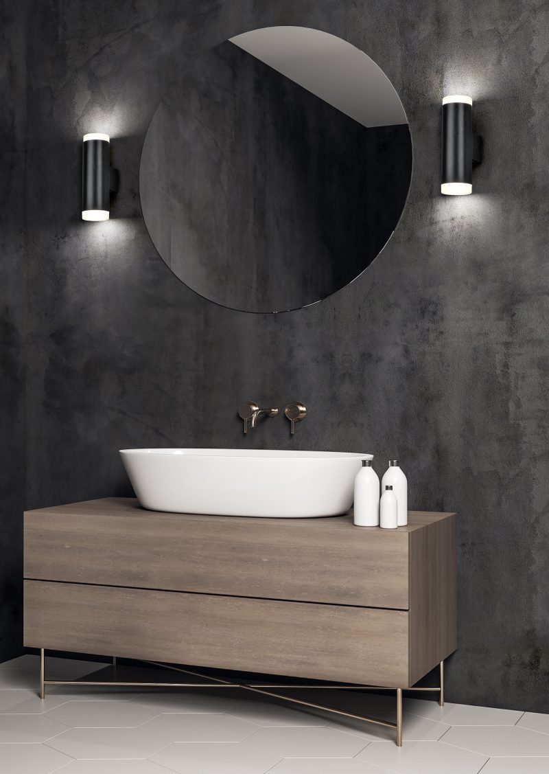 Moderne zwarte kunststof wandlamp Ray - Afbeelding 2