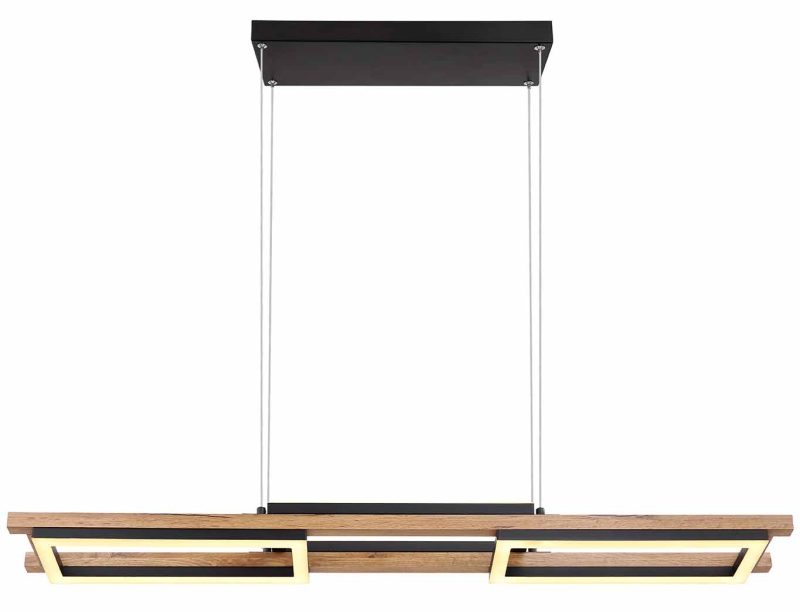 Moderne zwarte langwerpige hanglamp Globo Illa - Afbeelding 2