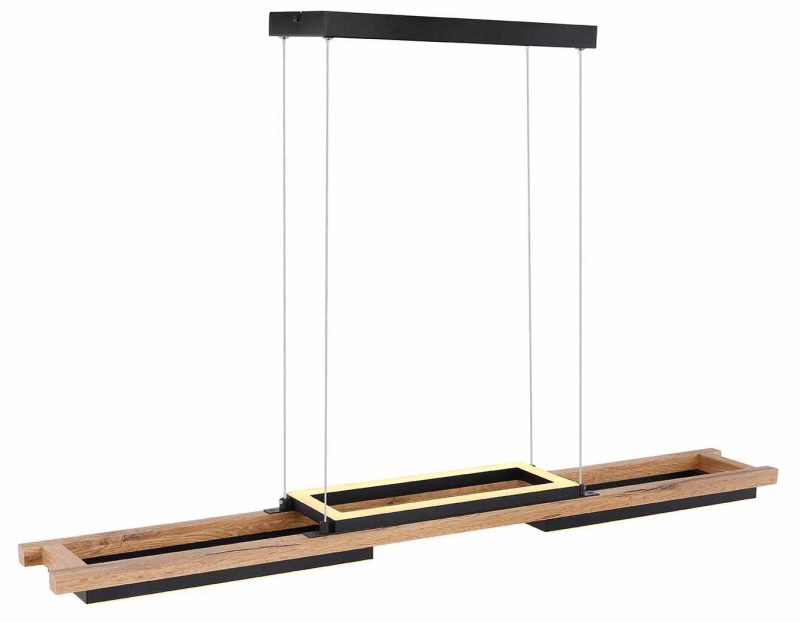 Moderne zwarte langwerpige hanglamp Globo Illa - Afbeelding 4