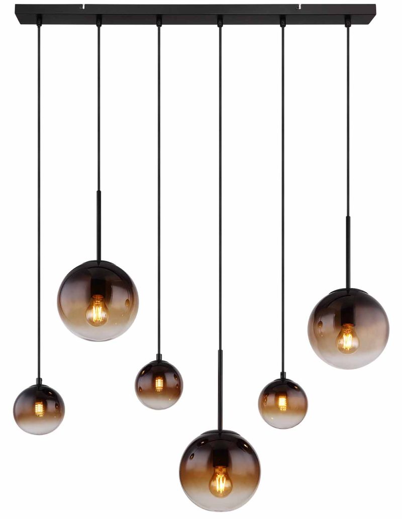 Moderne zwarte metalen hanglamp Globo Hallie - Afbeelding 2