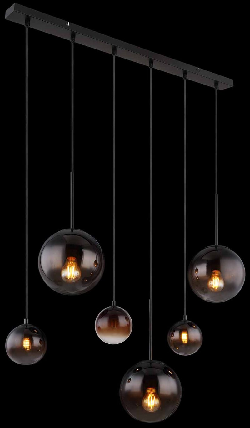 Moderne zwarte metalen hanglamp Globo Hallie - Afbeelding 4