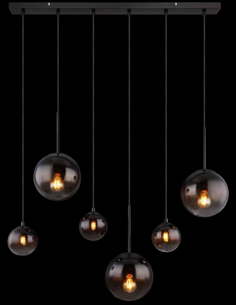 Moderne zwarte metalen hanglamp Globo Hallie - Afbeelding 5