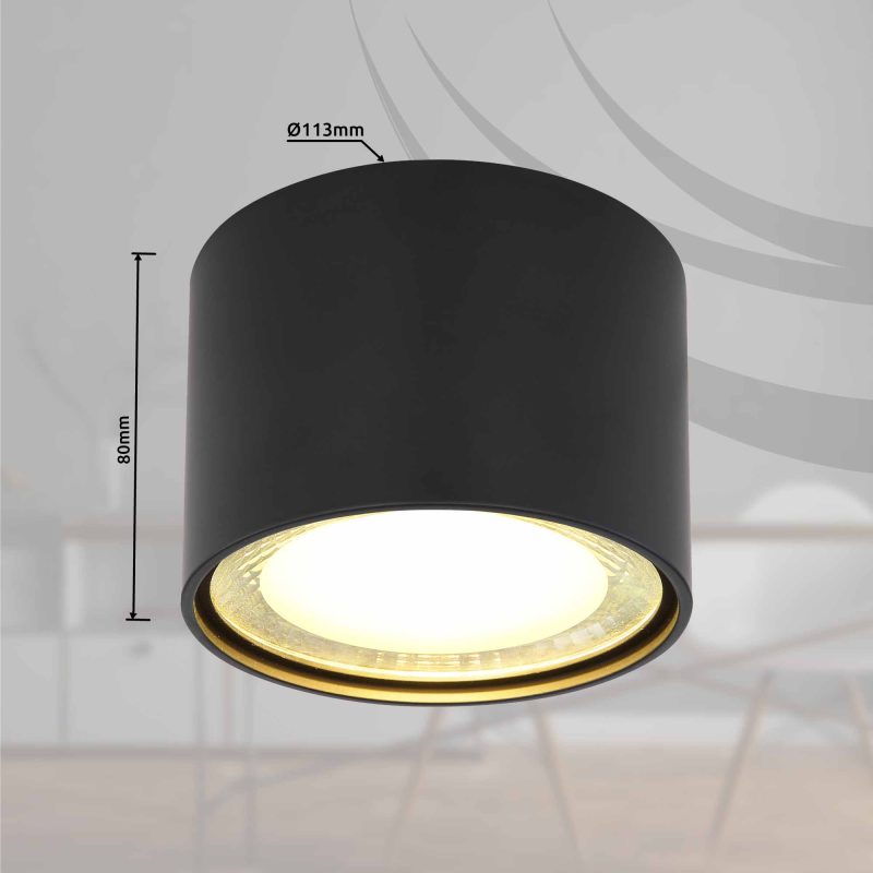 Moderne zwarte metalen plafondlamp Globo Serena - Afbeelding 5