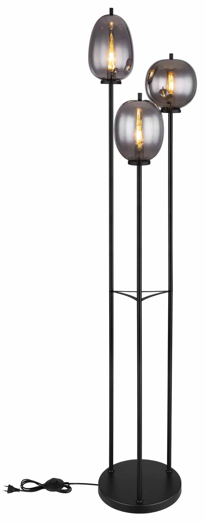Moderne zwarte metalen vloerlamp Globo Blacky - Afbeelding 3