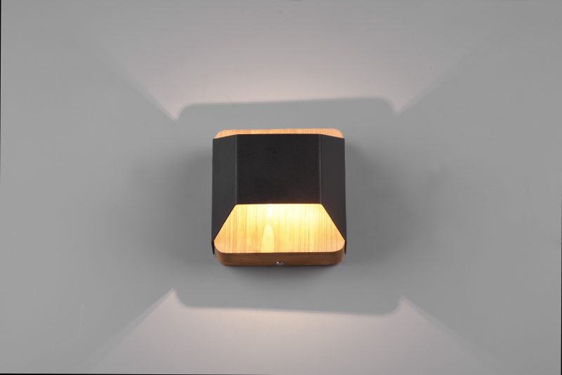Moderne zwarte metalen wandlamp Arino - Afbeelding 2