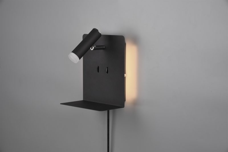 Moderne zwarte metalen wandlamp Element - Afbeelding 2