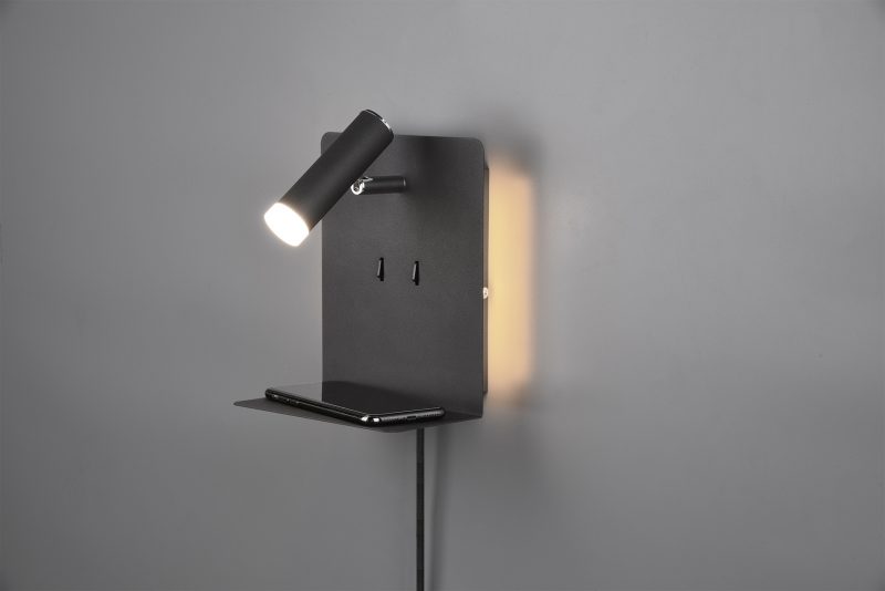 Moderne zwarte metalen wandlamp Element - Afbeelding 3