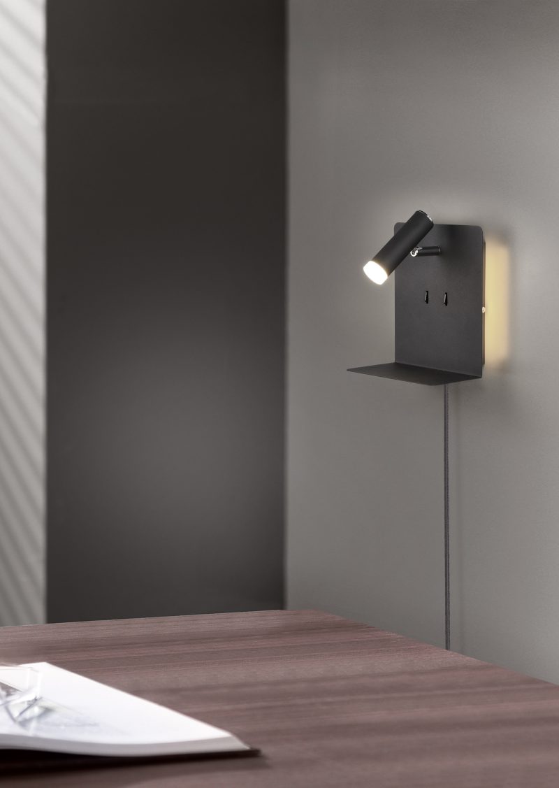 Moderne zwarte metalen wandlamp Element - Afbeelding 6