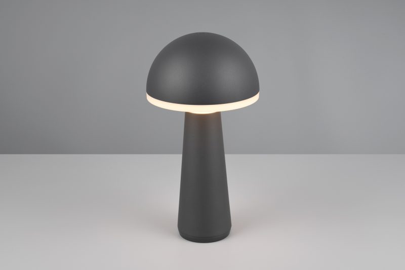 Moderne zwarte paddenstoel oplaadbare tafellamp Fungo - Afbeelding 8