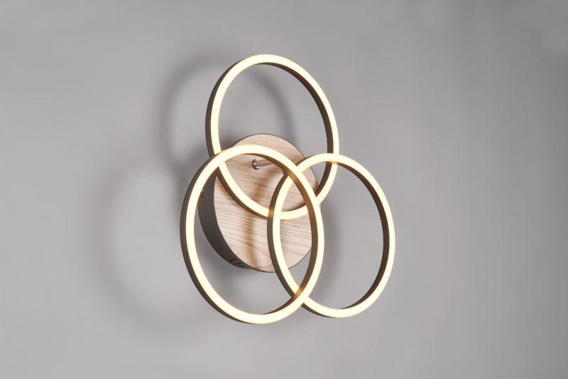 Moderne zwarte plafonnière met hout Circle - Afbeelding 2