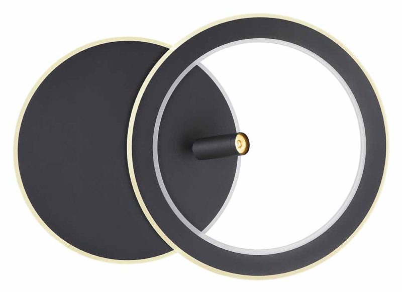 Moderne zwarte ring plafondlamp spot Globo Marian - Afbeelding 2