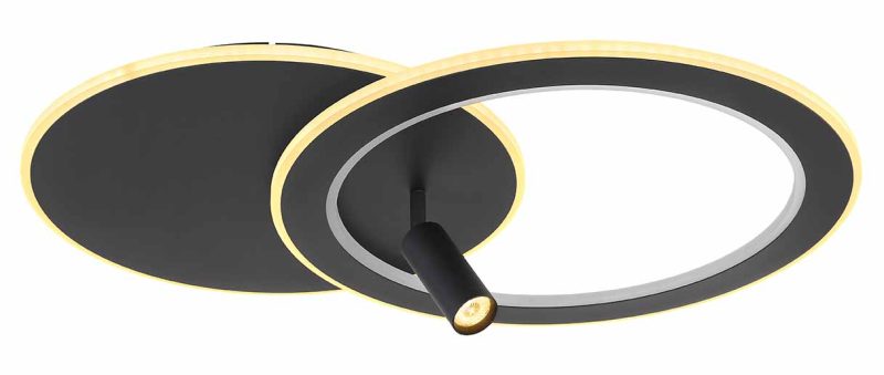 Moderne zwarte ring plafondlamp spot Globo Marian - Afbeelding 4