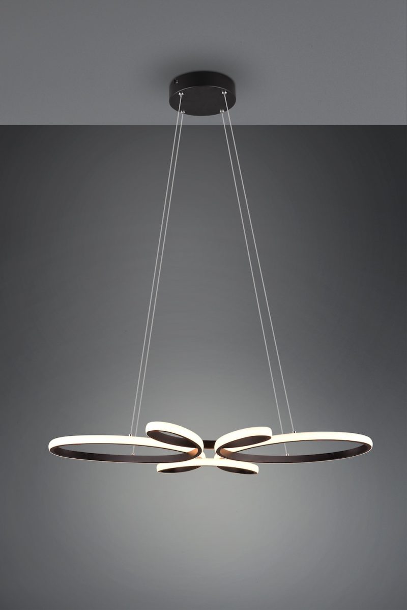 Moderne zwarte ronde hanglamp Fly - Afbeelding 2