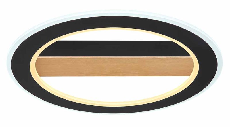 Moderne zwarte ronde plafondlamp Globo Mattia - Afbeelding 2