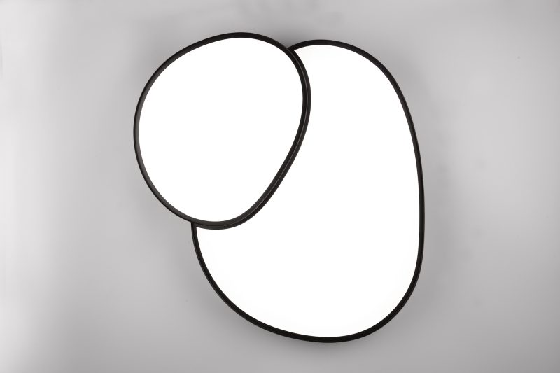 Moderne zwarte ronde plafonnière a-symmetrisch Rise - Afbeelding 3
