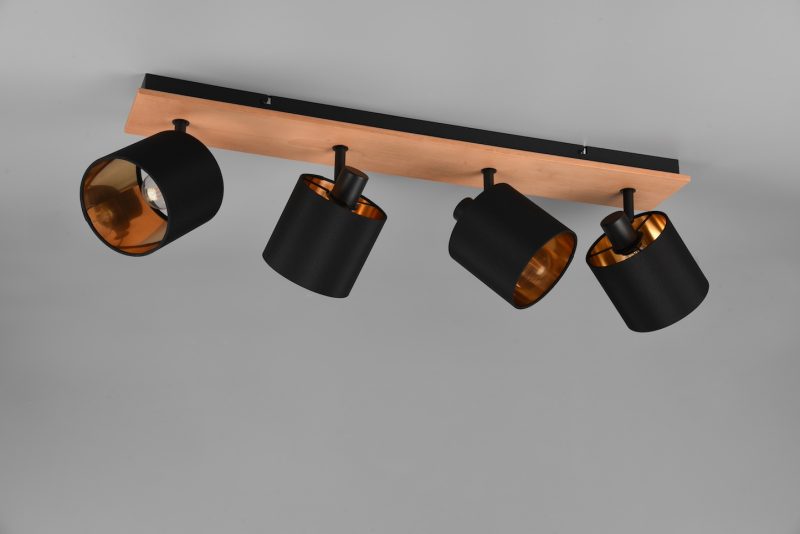 Moderne zwarte spots op hout Tommy - Afbeelding 2