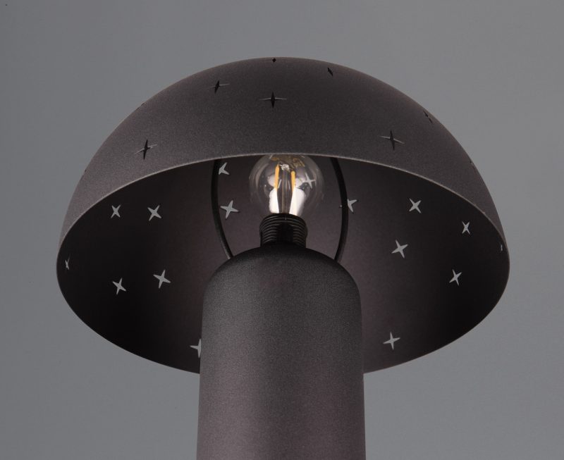 Moderne zwarte tafellamp paddenstoel Seta - Afbeelding 3