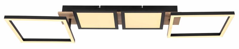 Moderne zwarte vierkanten plafondlamp Globo Bossy - Afbeelding 2