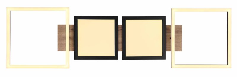 Moderne zwarte vierkanten plafondlamp Globo Bossy - Afbeelding 3