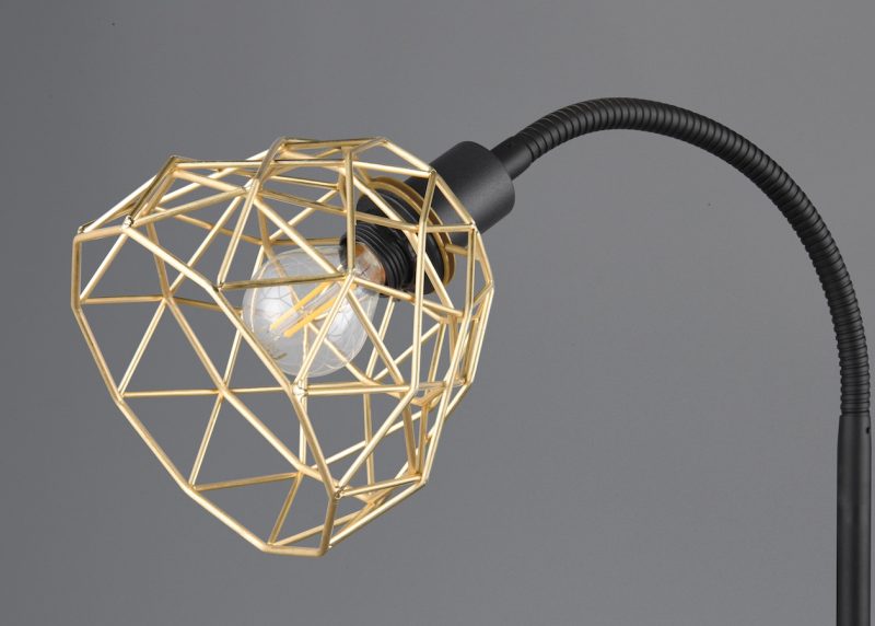 Moderne zwarte vloerlamp met goud Haval - Afbeelding 4