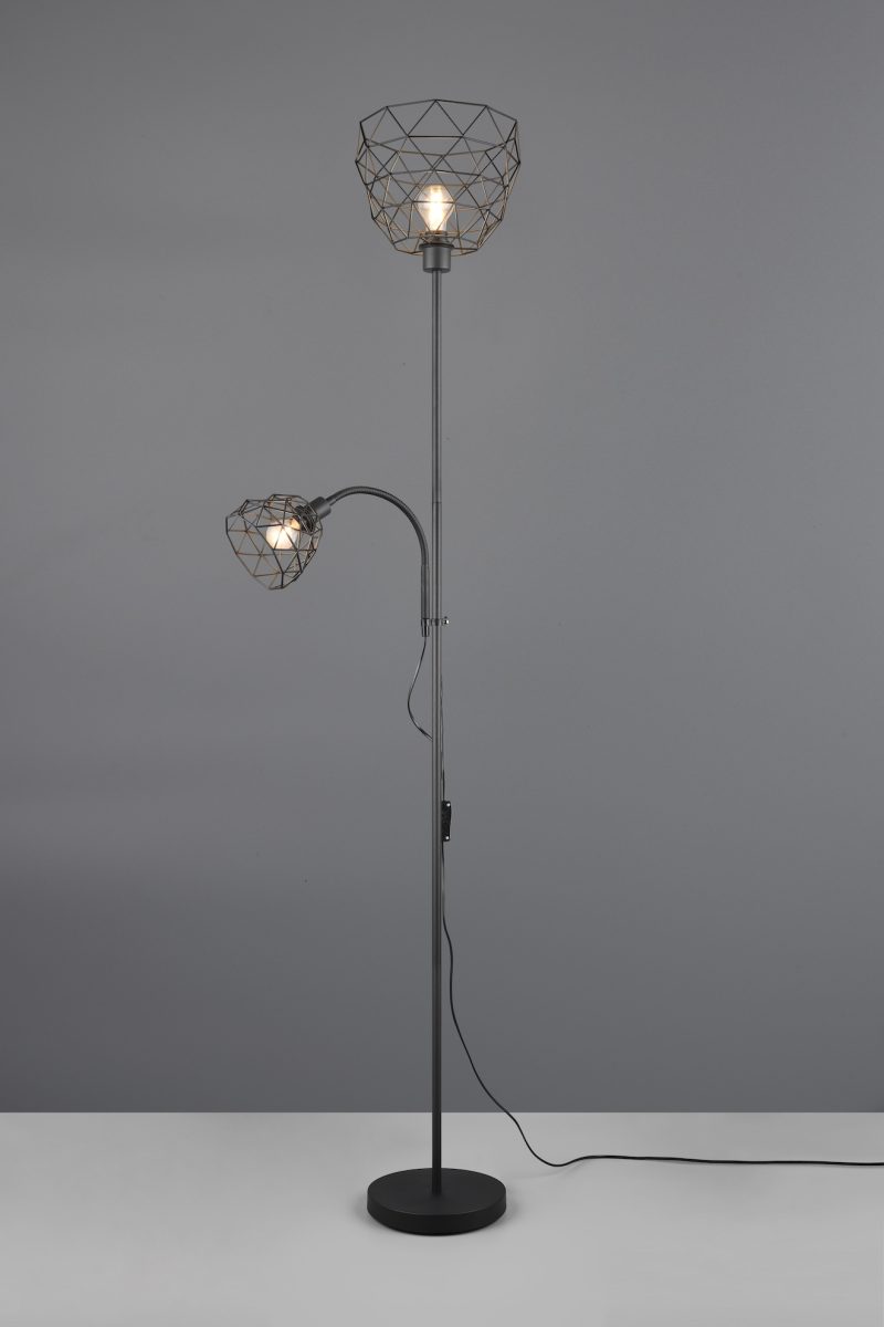 Moderne zwarte vloerlamp twee lichtpunten Haval - Afbeelding 2