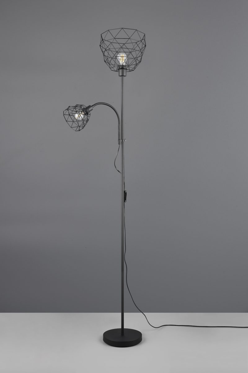 Moderne zwarte vloerlamp twee lichtpunten Haval - Afbeelding 3