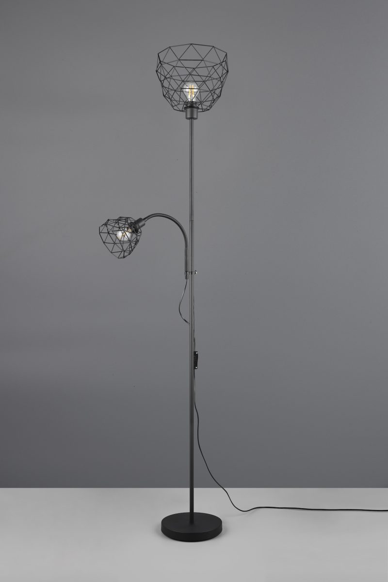 Moderne zwarte vloerlamp twee lichtpunten Haval - Afbeelding 5