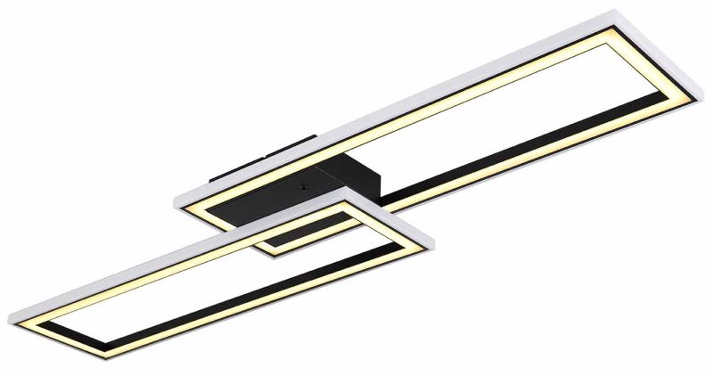 Multifunctionele dubbelrechthoek plafondlamp zwart Globo Mirella - Afbeelding 4