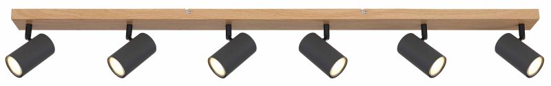 Naturel balk 6-spots Globo Robby - Afbeelding 2