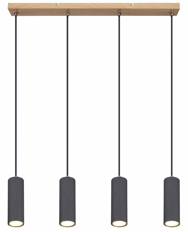 Naturel hanglamp 4-spots Globo Robby - Afbeelding 2