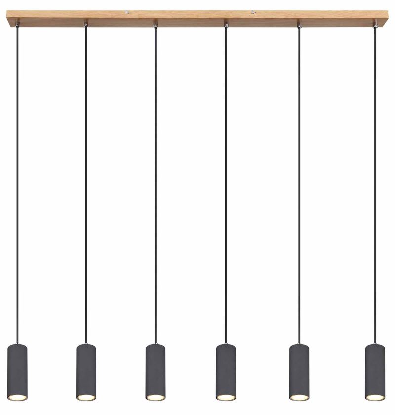 Naturel hanglamp 6-spots Globo Robby - Afbeelding 2