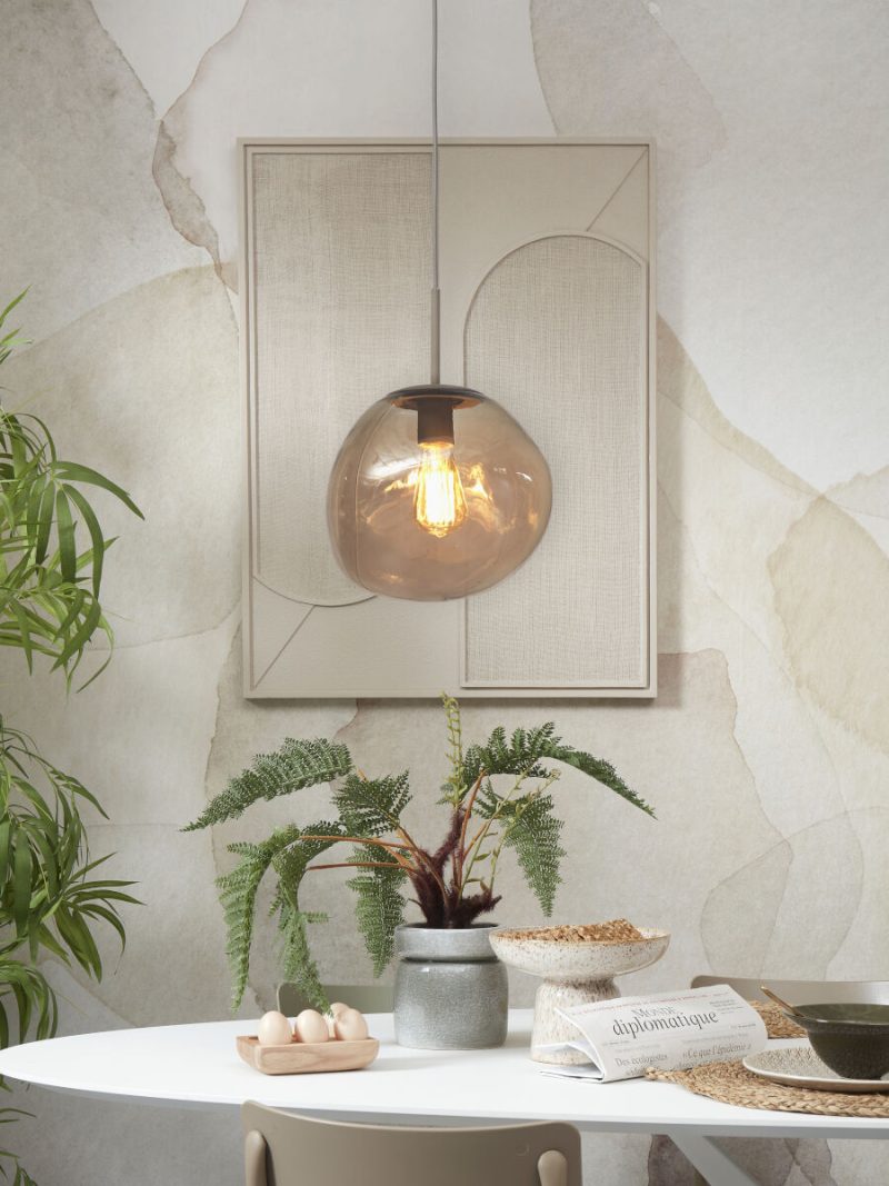 Naturel moderne glazen-metalen hanglamp It's About RoMi Helsinki - Afbeelding 2