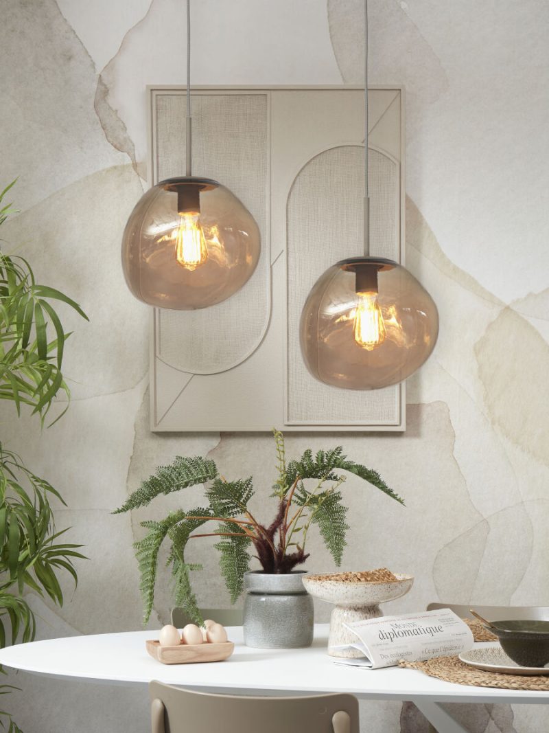 Naturel moderne glazen-metalen hanglamp It's About RoMi Helsinki - Afbeelding 5