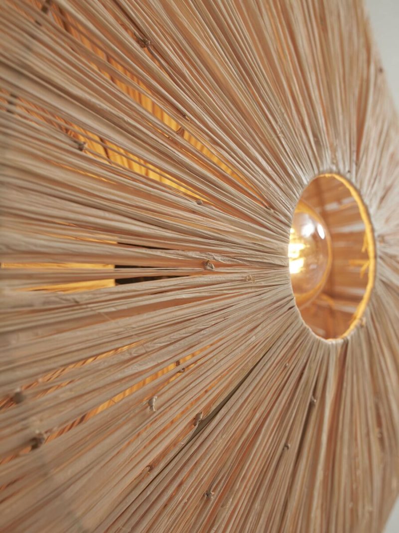 Naturel raffia plafondlamp achthoek L GOOD&MOJO Panama - Afbeelding 6