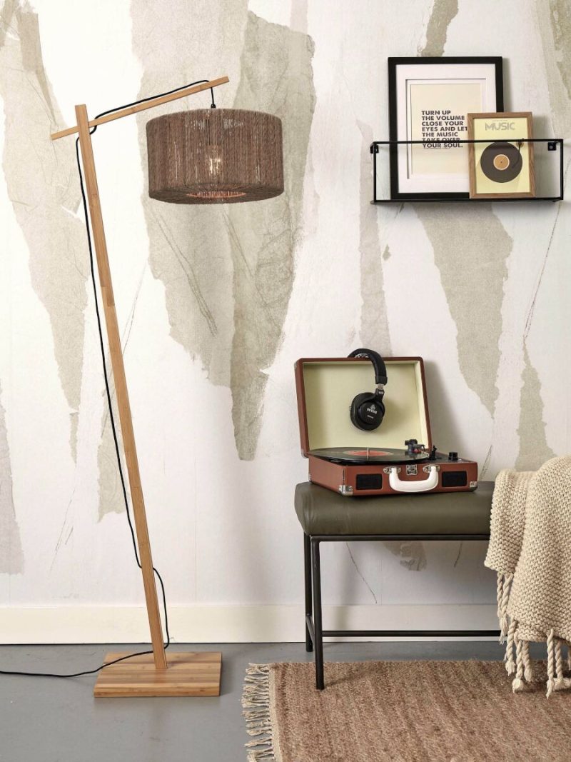 Naturel rieten bamboe vloerlamp bohemian GOOD&MOJO Iguazu - Afbeelding 2